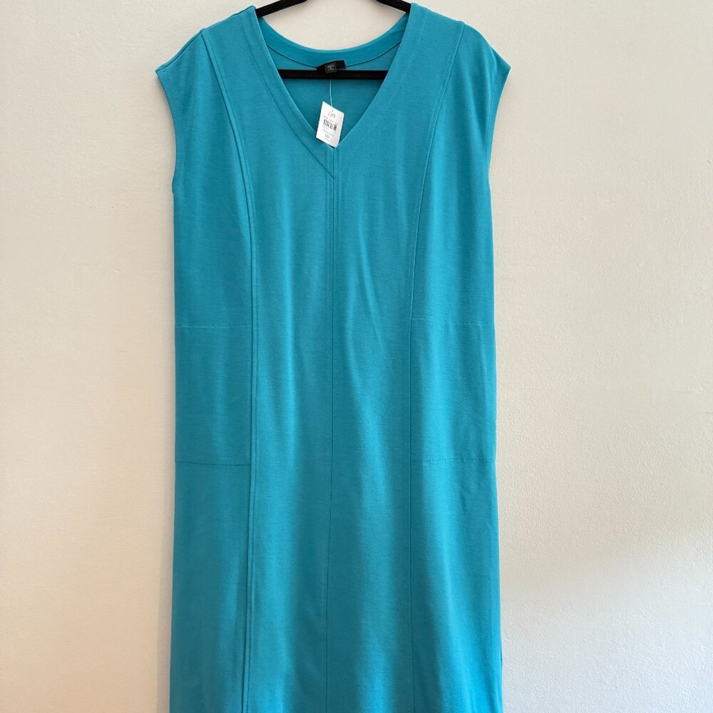 J JILL NWT V-Neck Maxi Dress with Pockets Teal Sz MP